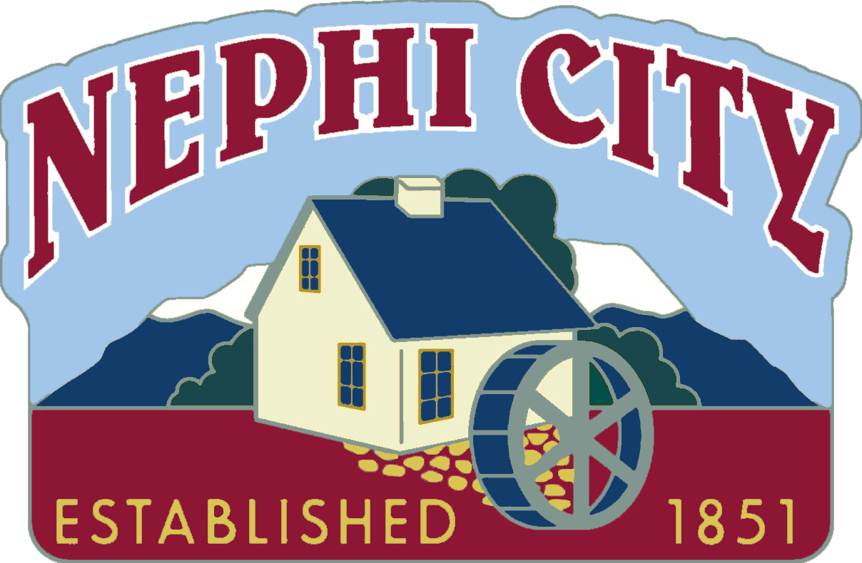 Nephi City Logo - White